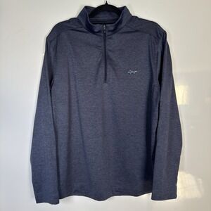 Greg Norman Pullover Mens L Quarter Zip Golf Performance Long Sleeve Blue